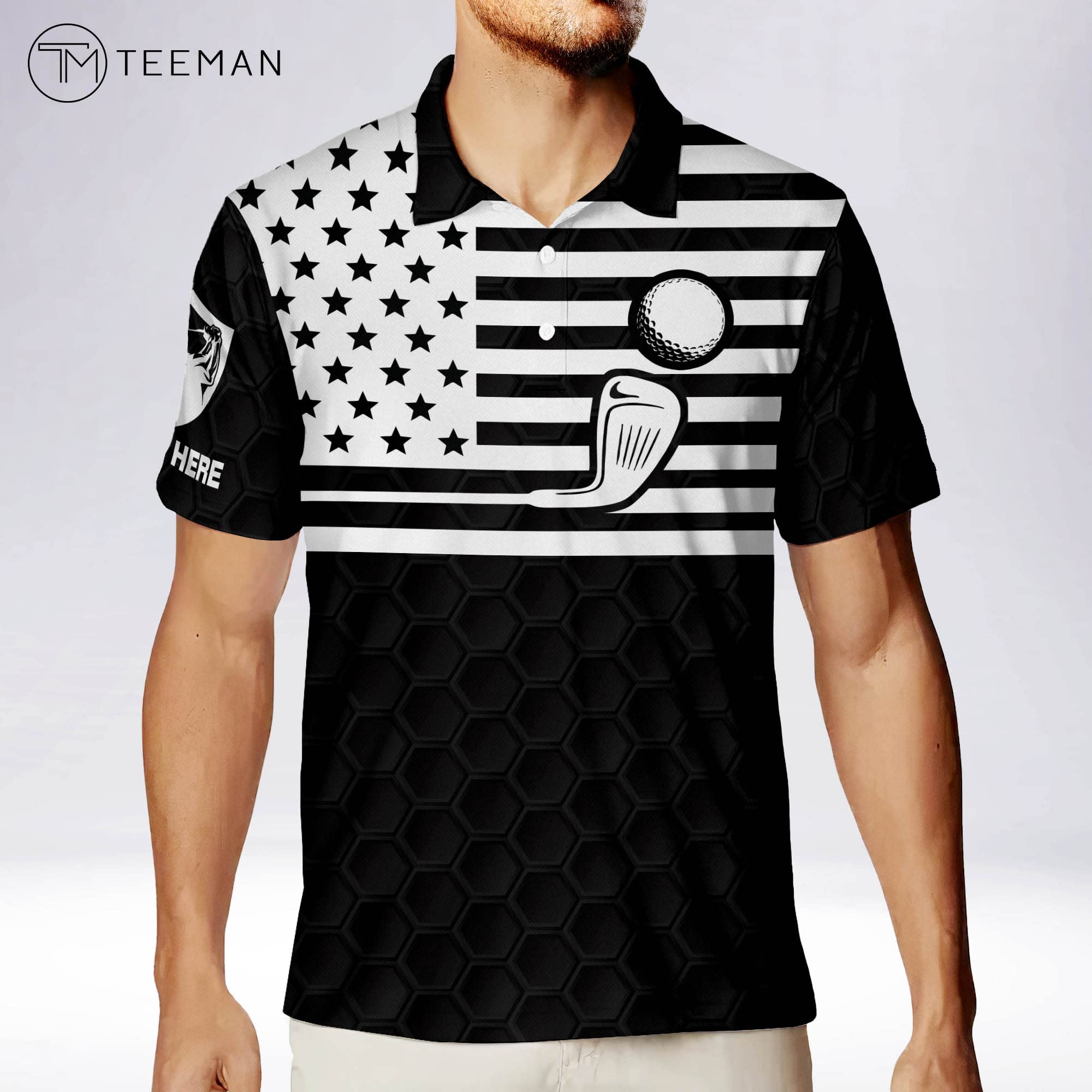 TEEMAN Personalized 3D Retirement Funny Golf Polo Shirts for Men - Moisture Wicking Short Sleeve Dry Fit Performance Shirt - Perfect for Golf Outings, Retirement Parties & Casual Wear