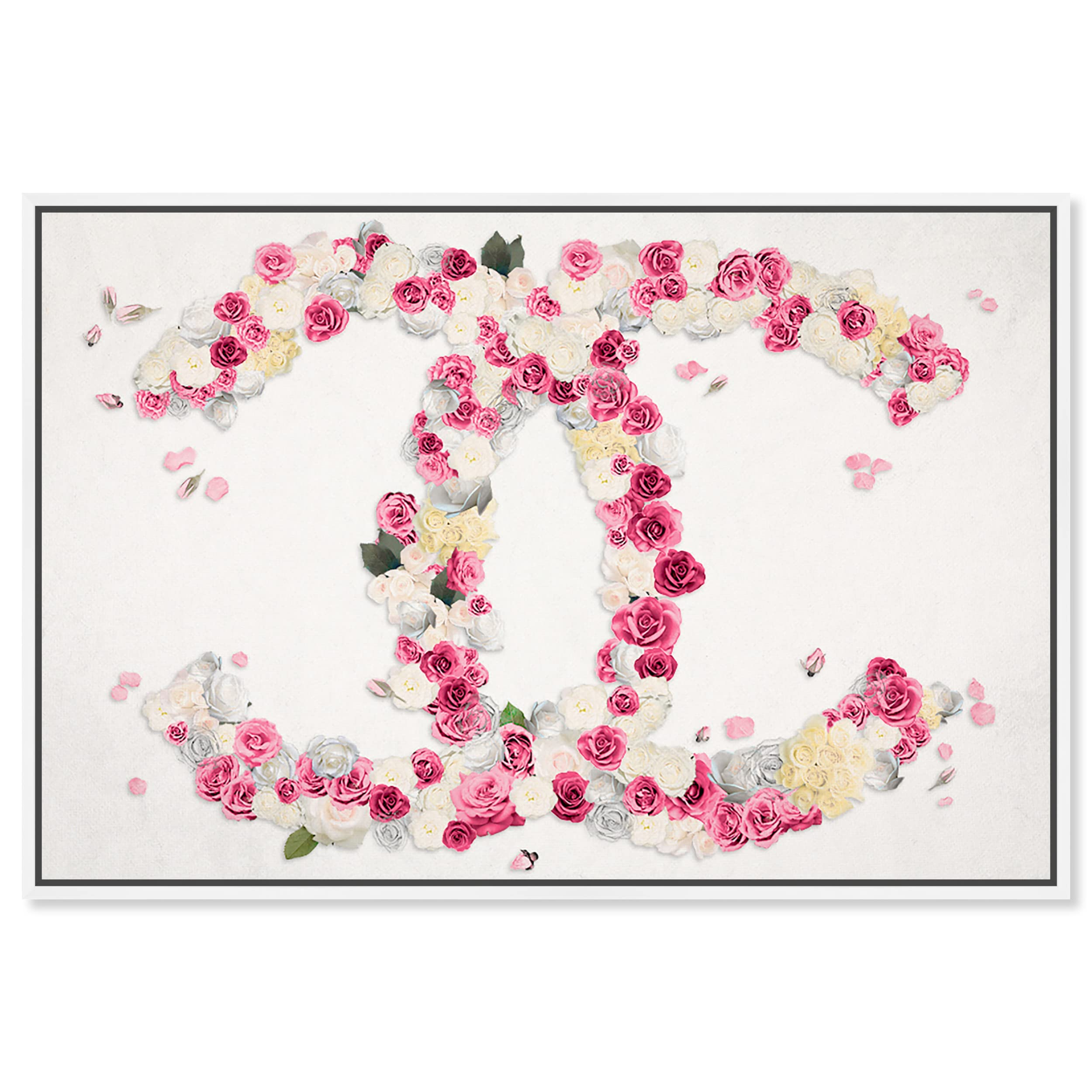 Dreaming of Classic Beauty Floral Framed Wall Art Canvas Print - Pink & White Botanical Decor - 45x30 Inches - Perfect for Living Room, Bedroom & Office Decor