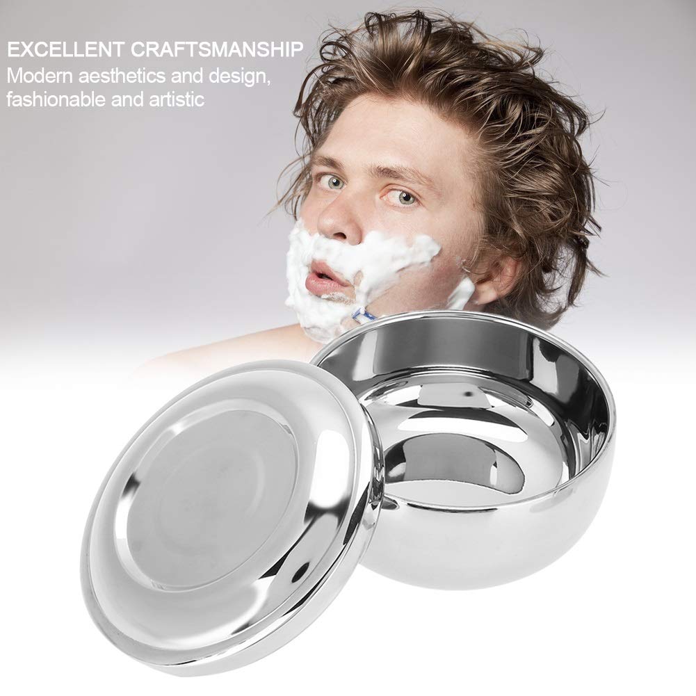 Premium Stainless Steel Shaving Bowl with Mirror Lid - Durable Men's Shaving Soap Cutter & Lather Bowl for Wet Shaving - Perfect for Barbershop, Home Grooming & Travel Shaving Kit