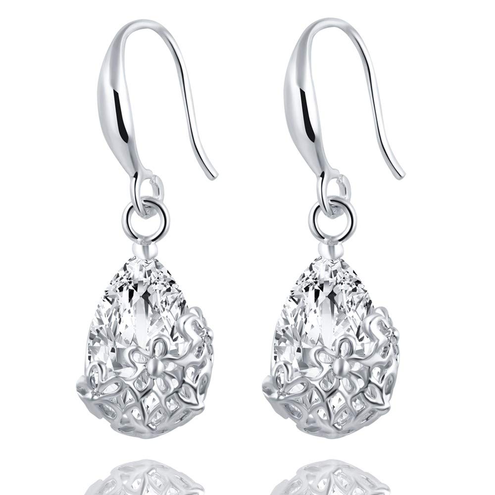 XTT Classic Romantic Gold & Silver Crystal Drop Hoop Earrings for Women - Elegant Dangle Studs for Anniversary, Party, Wedding & Everyday Wear