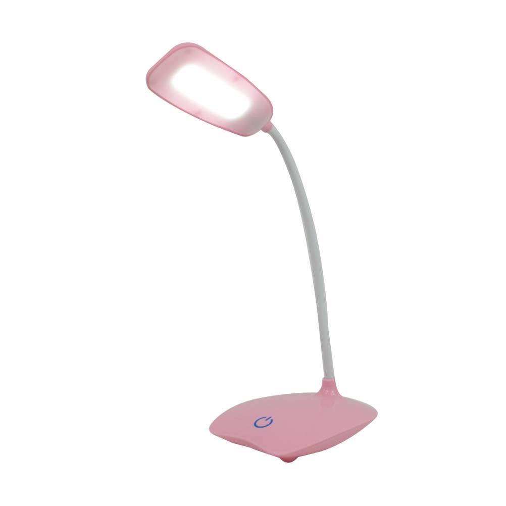 1pc USB Rechargeable LED Touch Control Dimming Table Lamp - 3 Brightness Settings, Flexible Gooseneck, Pink Reading Light for Bedroom, Office & Study Desk