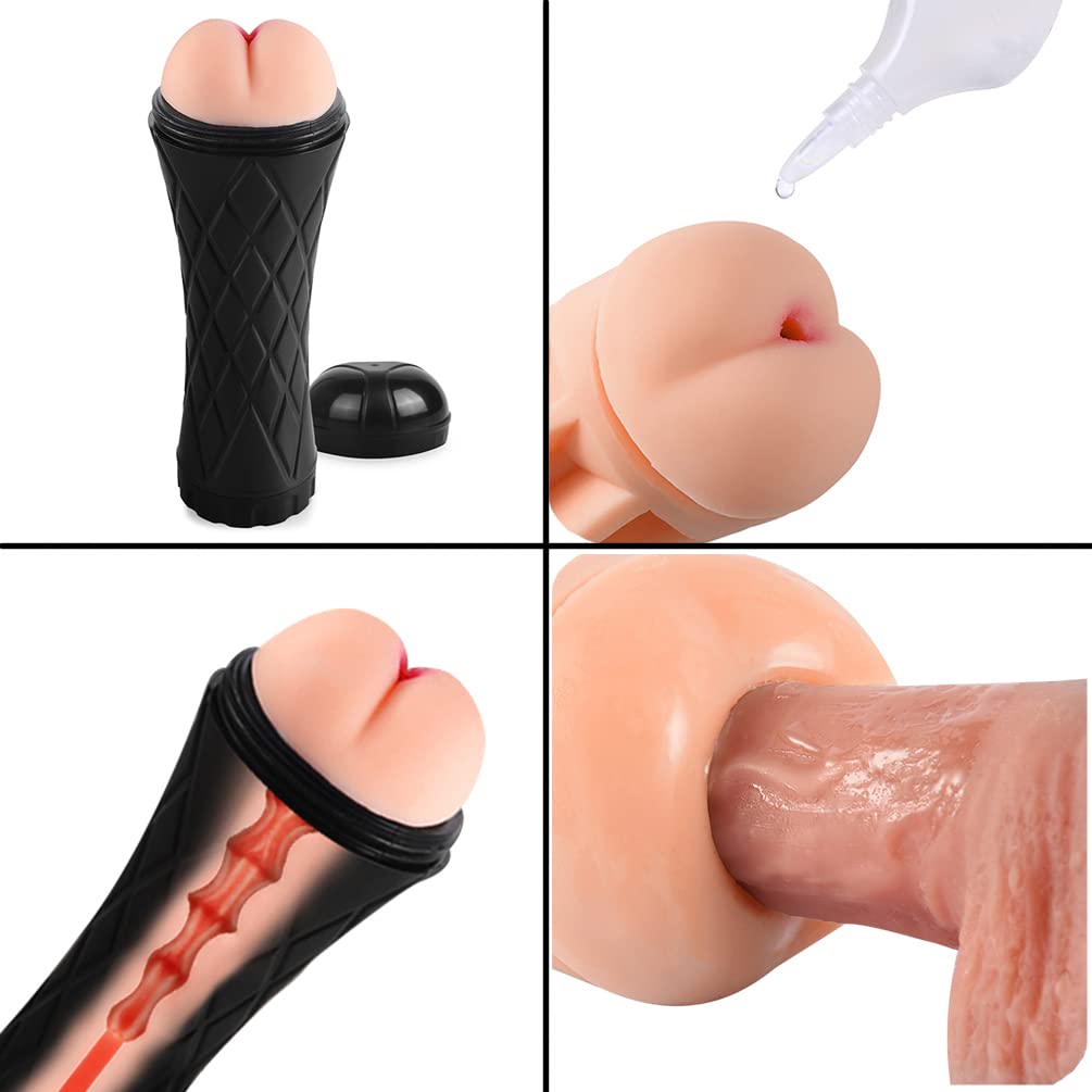 UTIMI Realistic Male Masturbator - TPR & ABS Safe Material Anal Sex Toy for Men, Waterproof & Easy to Clean - Perfect for Solo Pleasure & Discreet Storage