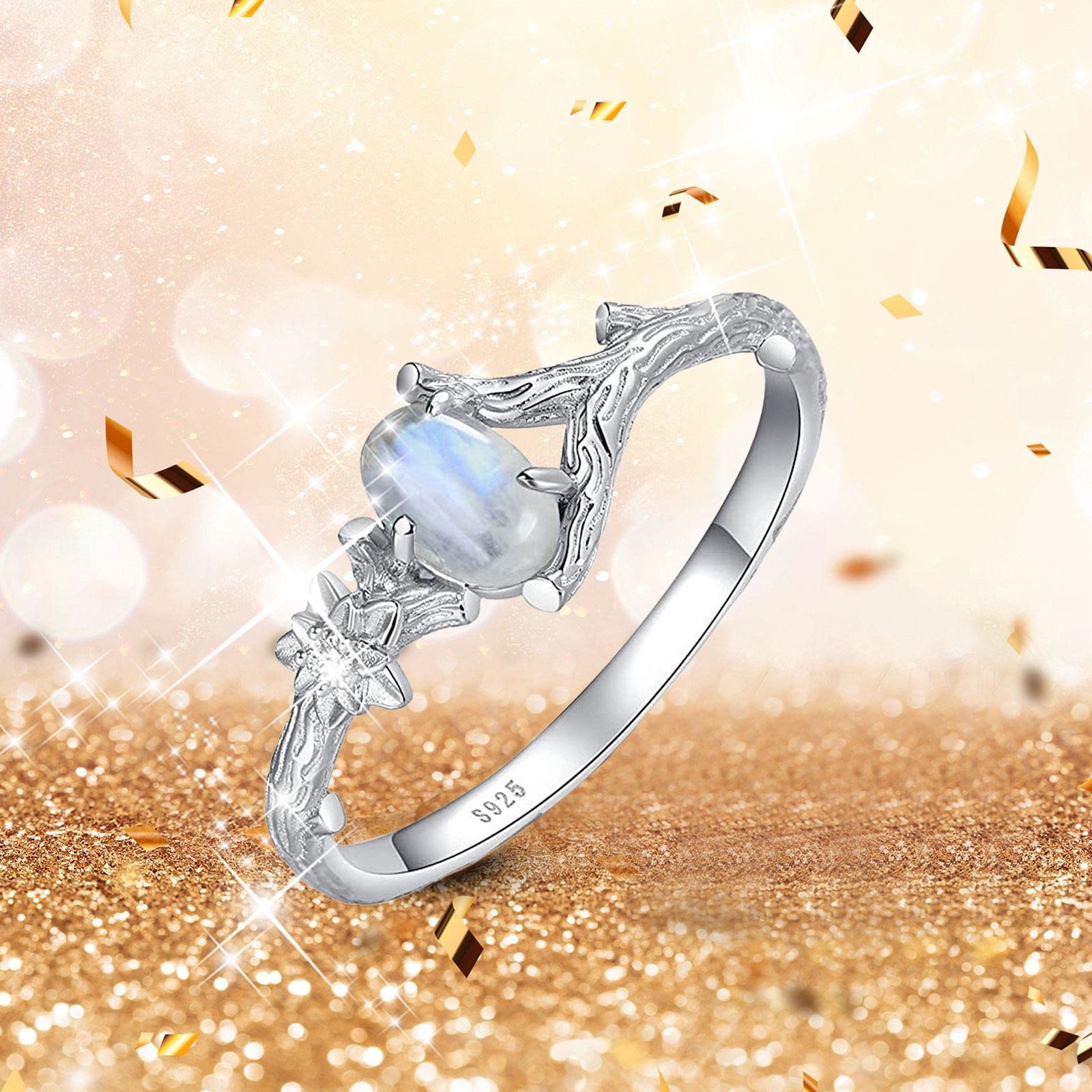 Stylish Leaf Statement Ring with Zircon Inlay for Men & Women - Elegant Cocktail Party Jewelry, Fashion Accessory, Promise Ring Gift (Silver, Size 9) | Perfect for Weddings, Date Nights & Special Occasions