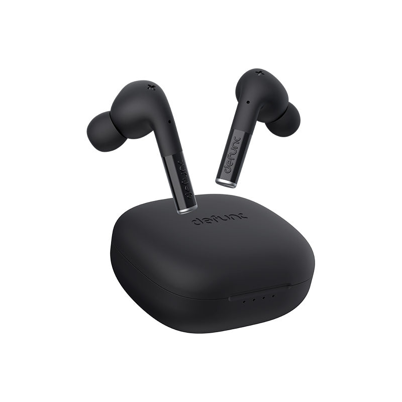 Defunc True Entertainment Wireless Headphones - Black | Noise Cancelling Bluetooth Headset for Gym, Travel & Work
