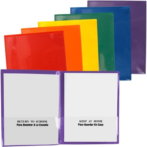 StoreSMART® Plastic Archival Folders - 12-Pack School & Home Organization - 2 Each of 6 Bright Colors (Red, Blue, Green, Yellow, Orange, Purple) - Spanish/English Bilingual - Made in USA - Perfect for Classroom, Office & Document Storage