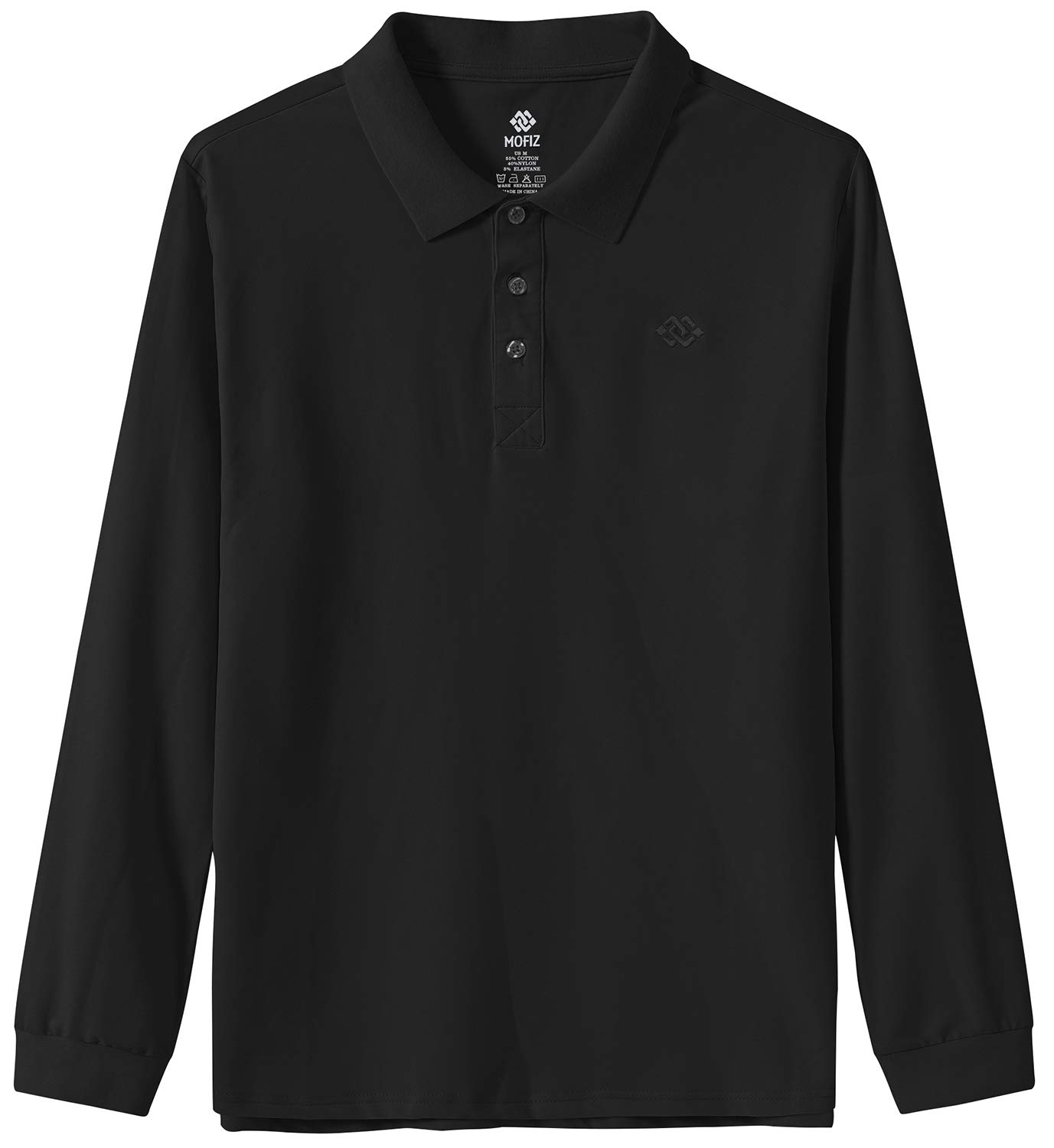 MoFiz Men's Long Sleeve Polo Shirts - Breathable Golf & Sports Shirt for Men, Comfortable Classic Jersey Fit - Perfect for Golf, Tennis, Casual Wear & Office Attire
