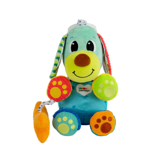 Lamaze Pupsqueak Clip & Go Dog Toy - Interactive Squeaky Plush Puppy for Babies & Toddlers - Perfect for Strollers, Car Seats & Playtime Fun