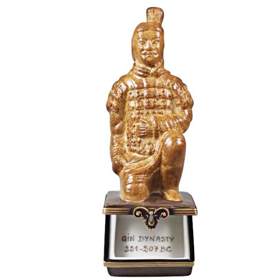 Authentic Terracotta Soldier Limoges Box - Hand-Painted Chinese Warrior Collectible | Perfect for Home Decor, Gift Giving & History Enthusiasts