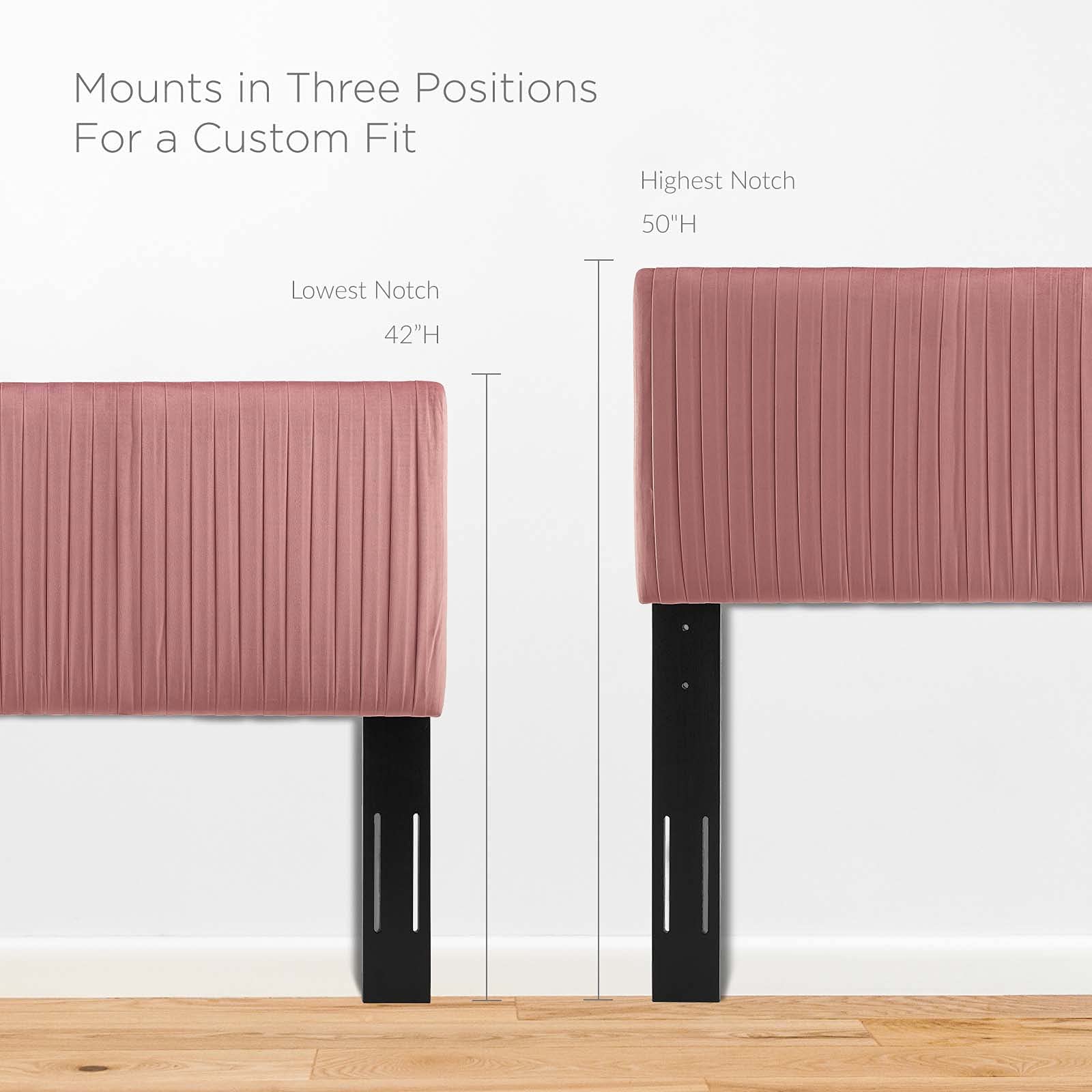 Modway Peyton Performance Velvet Queen Platform Bed Frame - Dusty Rose Upholstered Bed with Wooden Slats | Perfect for Modern Bedrooms & Master Suites