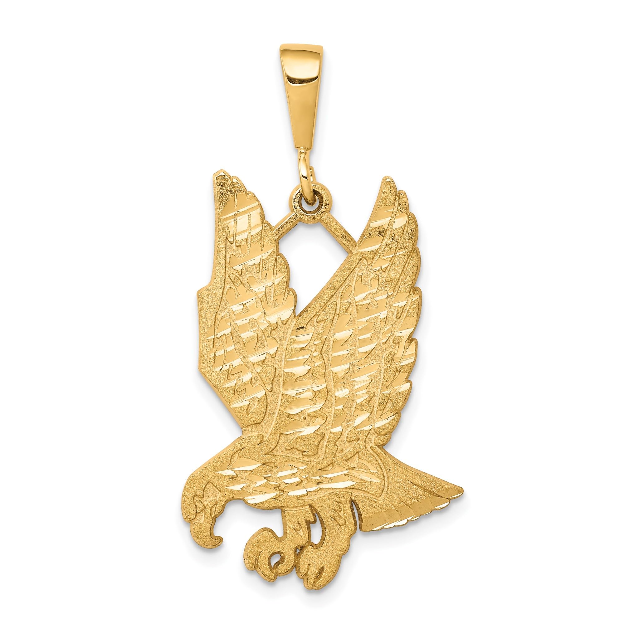 10K Solid Yellow Gold Eagle Pendant Necklace - Symbol of Strength & Freedom - Handcrafted Hawk Bird Charm for Men & Women - Perfect for Gifts, Anniversaries, and Everyday Wear