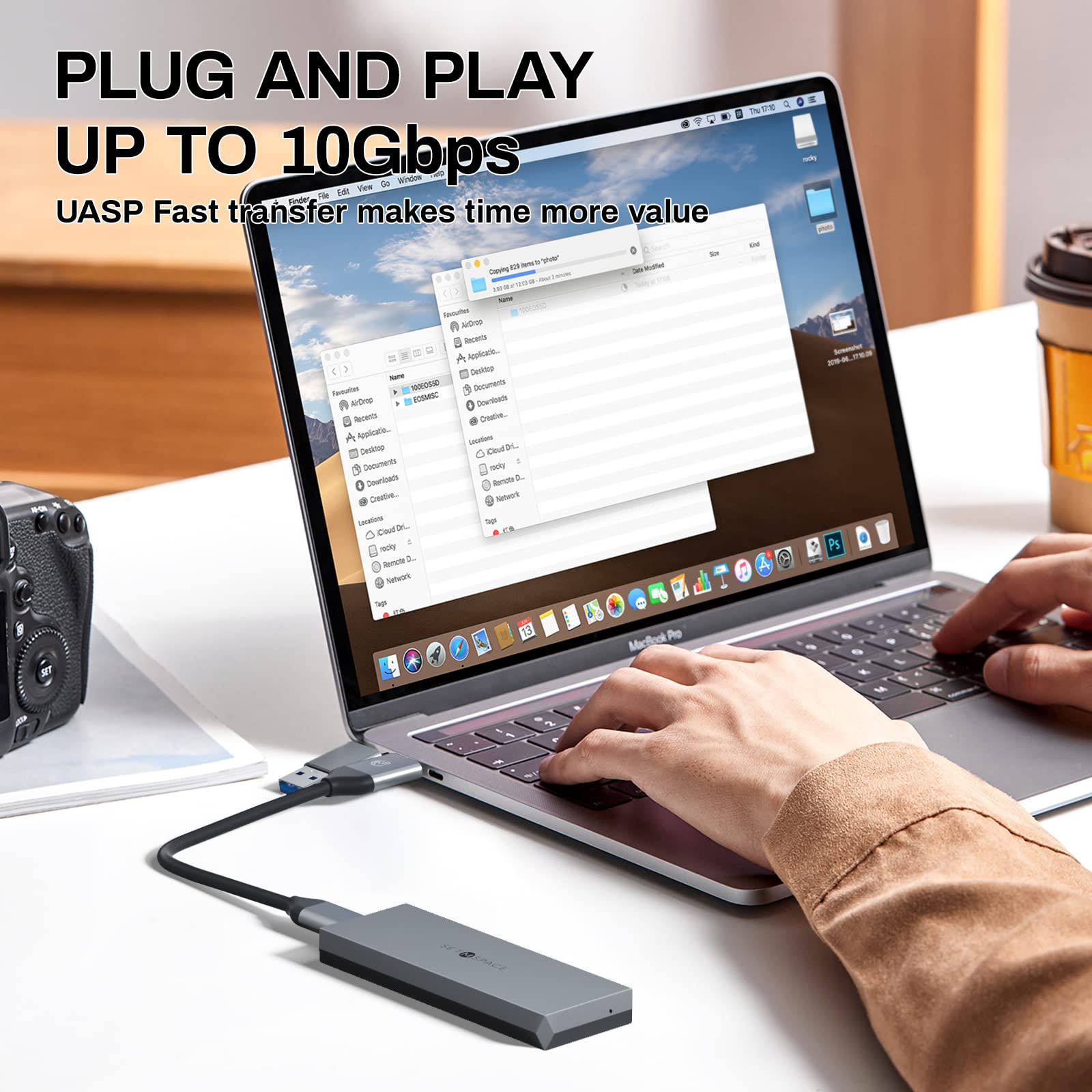 Premium Aluminum Alloy NVMe SSD Enclosure - 10Gbps USB 3.2 Gen 2 M.2 NVMe External Case for 2230/2242/2260/2280 SSDs with USB-C & USB-A Cables - Durable Screw-Fixed Design for Gaming, Video Editing & Data Backup