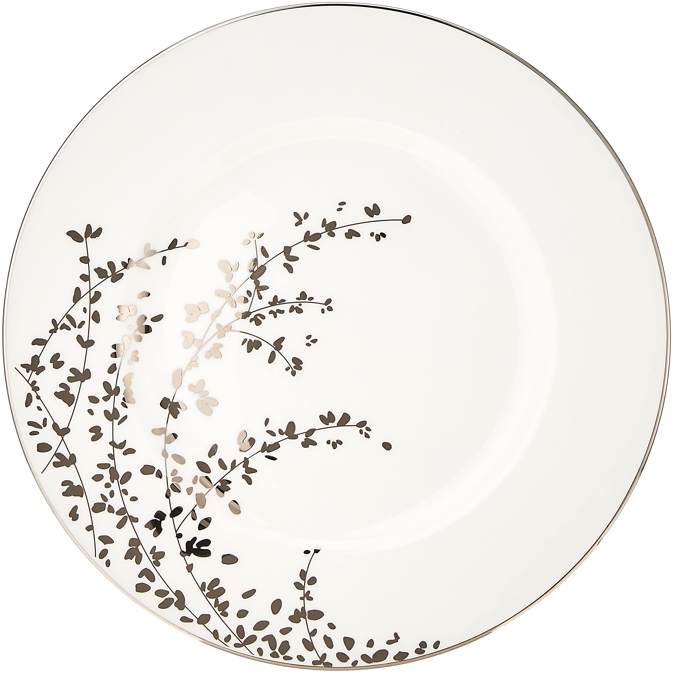 Kate Spade Gardner Street Platinum 20-Piece Dinnerware Set - White Porcelain Tableware for 4 People (18.65 LB) - Elegant Dinner Plates, Salad Plates, Bowls & Mugs - Perfect for Formal Dining, Wedding Registry & Holiday Entertaining