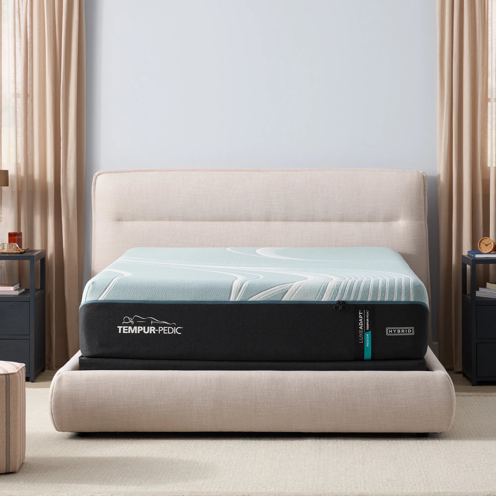 TEMPUR LuxeAdapt® Medium Hybrid Mattress - Premium Memory Foam & Spring Support for Back Pain Relief - Perfect for Side, Back & Stomach Sleepers - Ideal for Master Bedroom & Guest Room Use