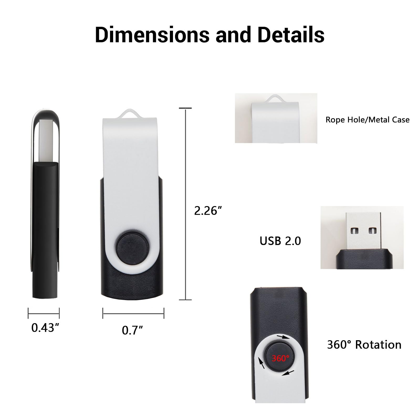100 Pack 128MB USB 2.0 Flash Drives Bulk Wholesale - 5 Random Colors Memory Sticks for Data Storage, File Transfer, School & Office Use