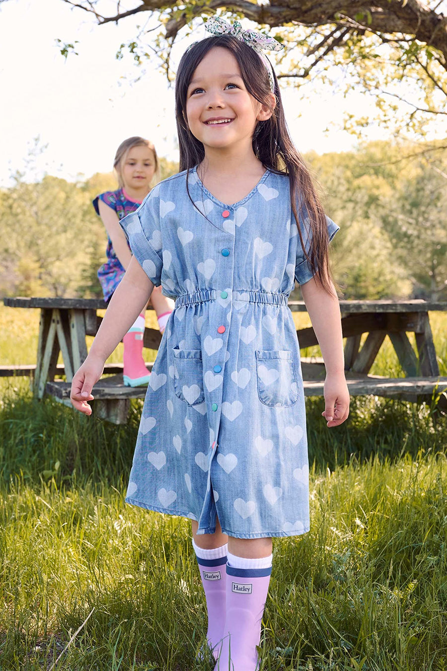 Girls' Dress with Hearts - Hatley Picture Day Outfit for School & Special Occasions