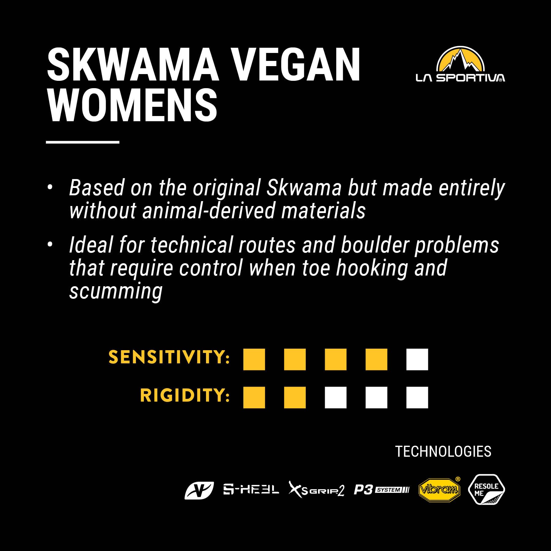 La Sportiva Women's Skwama Vegan Performance Rock Climbing Shoes - Lightweight & Durable for Indoor & Outdoor Climbing Adventures