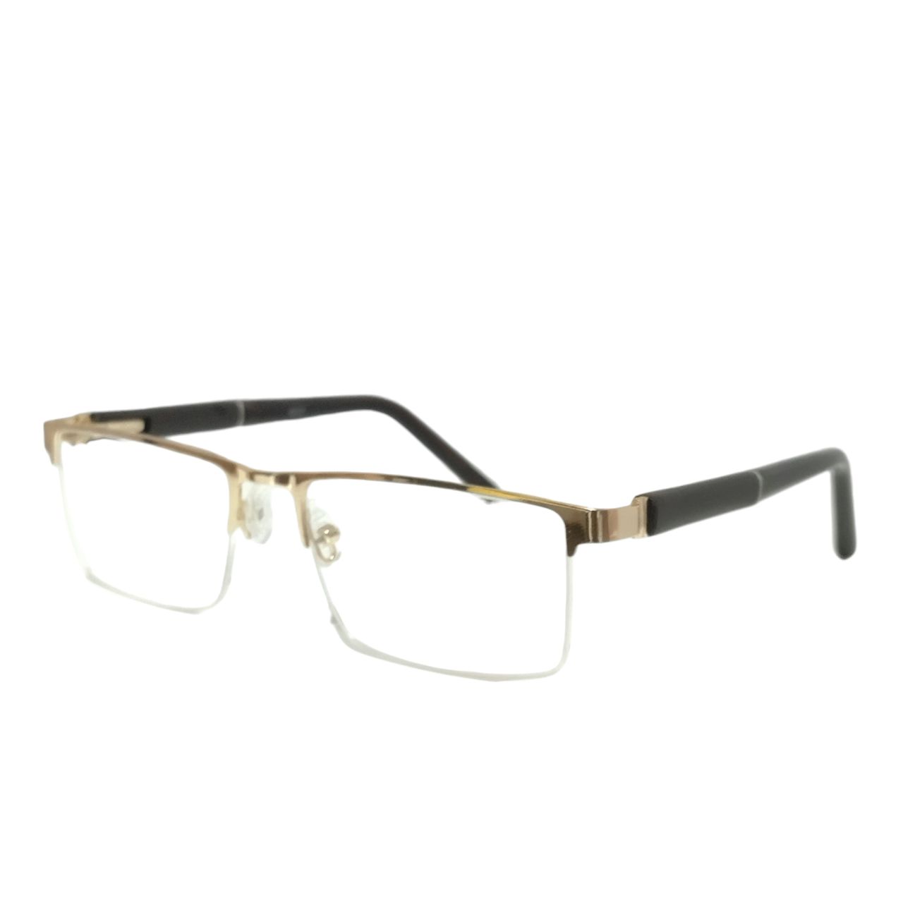 Premium Luxury Rectangle Gold Half Frame Supra Glasses - Stylish Eyewear for Reading, Fashion & UV Protection