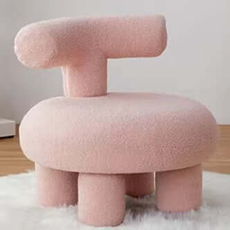 White Blue Yellow Pink Boucle Sherpa Upholstered Modern Accent Chair - Cozy Living Room Seating for Home Office, Bedroom & Lounge Areas