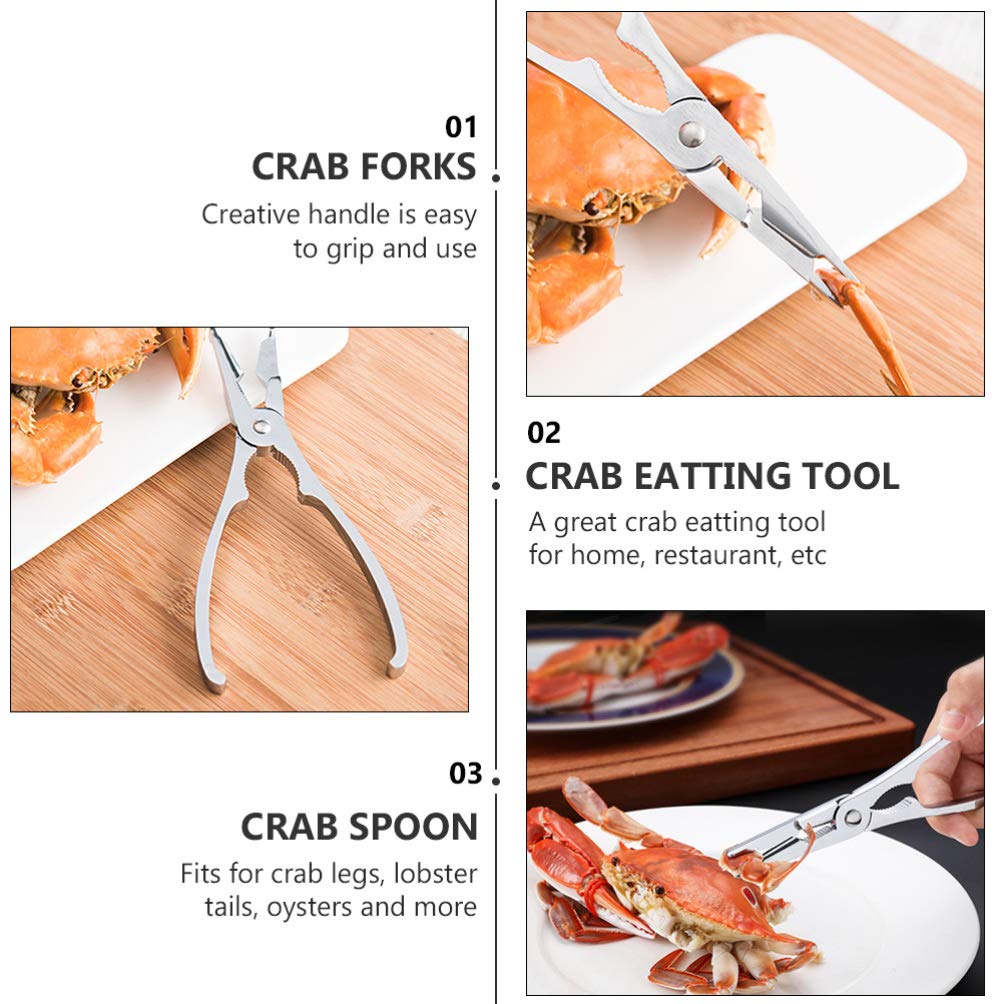 DOITOOL Stainless Steel Crab Eating Tool Set - Crab Forks, Pliers, Spoon & Gadgets for Seafood Lovers | Perfect for Crab Legs, Lobster & Shellfish at Home or Restaurants
