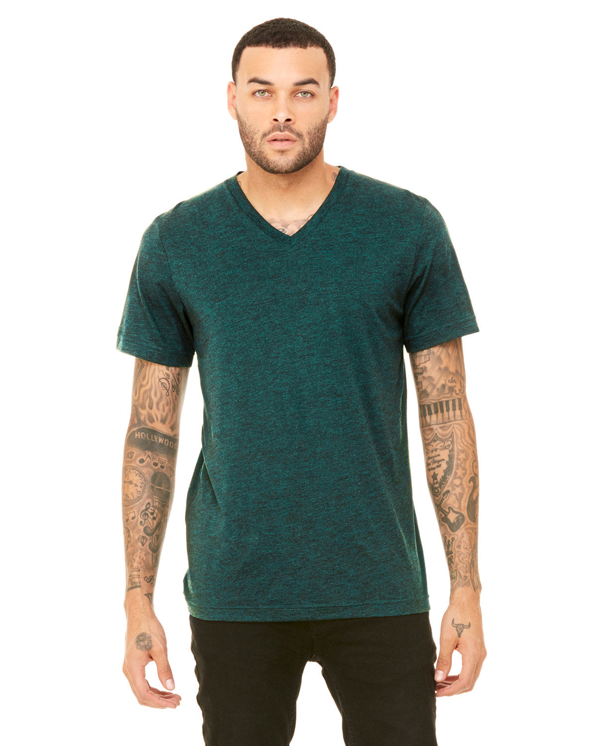 Bella + Canvas 3415C Unisex Triblend V-Neck T-Shirt - Soft Comfort Fit Tee for Men & Women - Perfect for Casual Wear, Gym, and Everyday Outfits