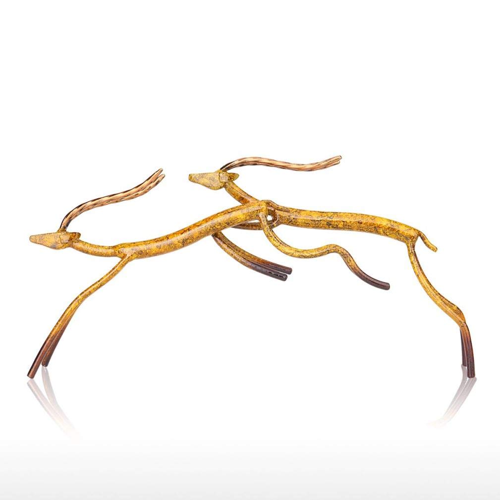 Antelope Statue - Handcrafted Iron Sculpture for Home & Office Decor | Metal Animal Artwork, Figurine | Perfect for Living Room, Garden, or Gift