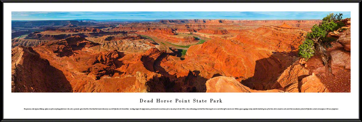 Blakeway Worldwide Panoramas Standard Frame - Dead Horse Point State Park Wall Art Poster for Home & Office Decor | Scenic Landscape Photography Print