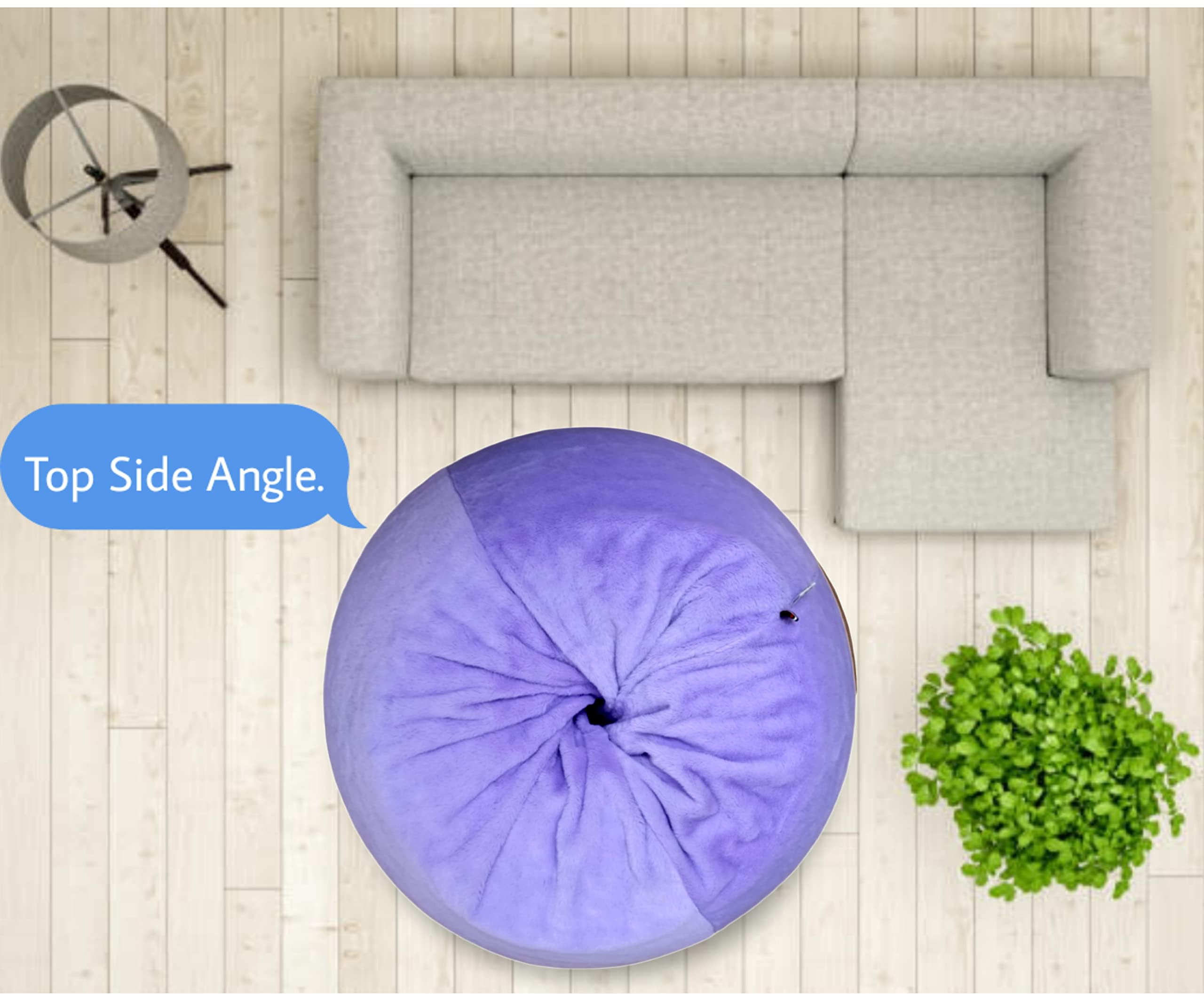 Purple Bean Bag Chair Cover - Soft Fur Bean Bag Sofa Lounger for Kids & Adults - XXXL Comfortable Bean Bag Replacement Cover (No Beans Included) - Perfect for Living Room, Bedroom, or Game Room Relaxation