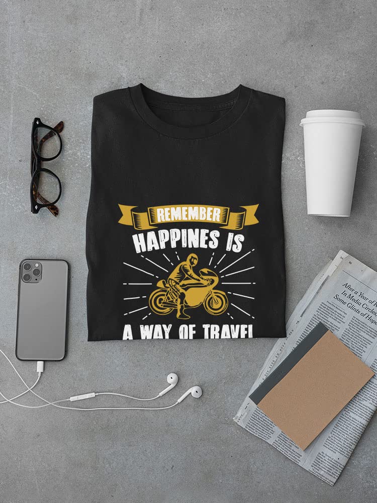 Men's Happiness Is A Way Of Travel T-Shirt - Comfortable Casual Tee for Travel Enthusiasts & Adventure Seekers