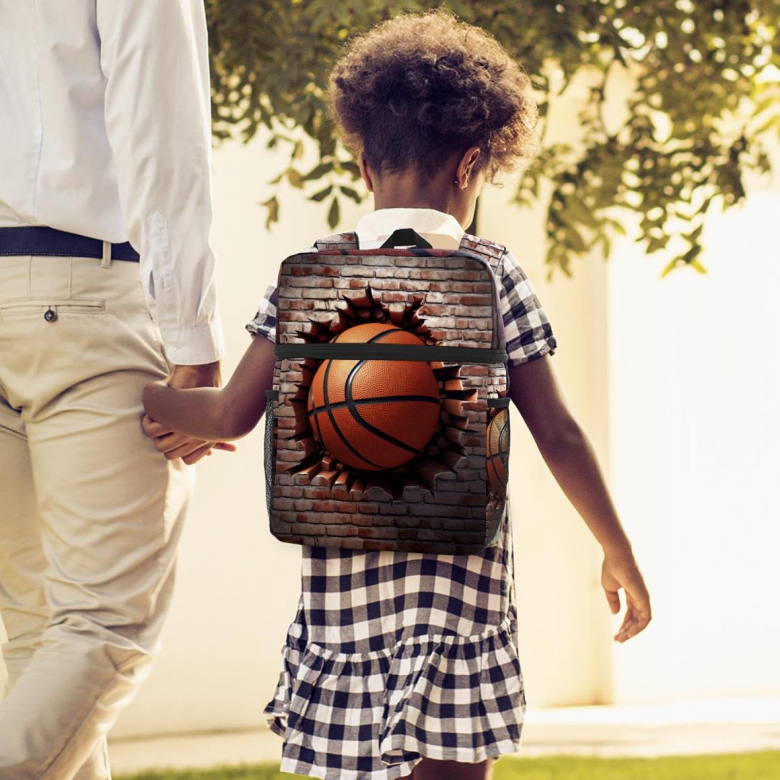 Stylish Travel Backpack for Women & Men - Durable Basketball Wall Texture Design - Perfect for Hiking, Gym, Work & School