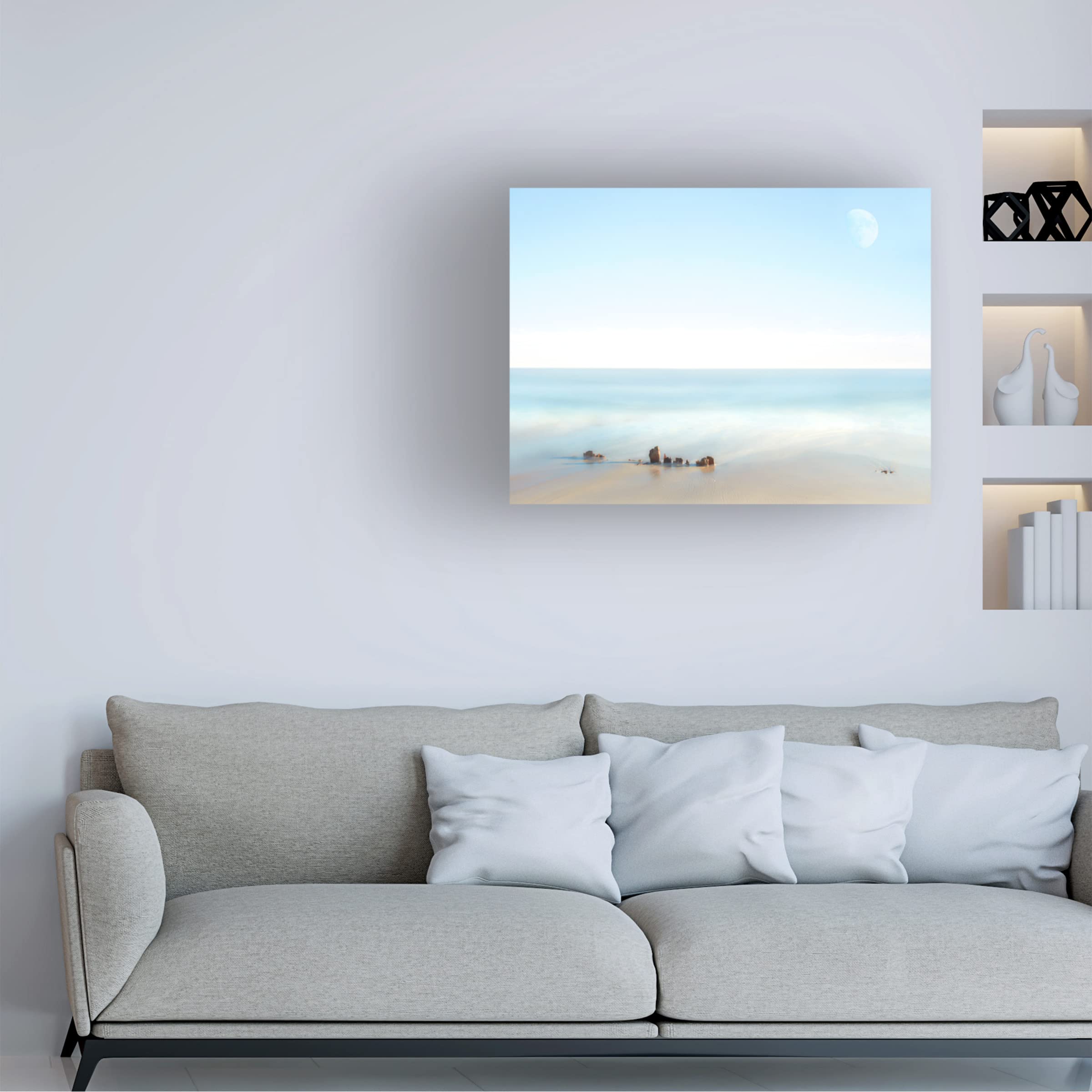 James McLoughlin Beachscape Photo V Canvas Wall Art - Coastal Landscape Painting for Living Room, Bedroom & Office Decor - Premium Trademark Fine Art Print