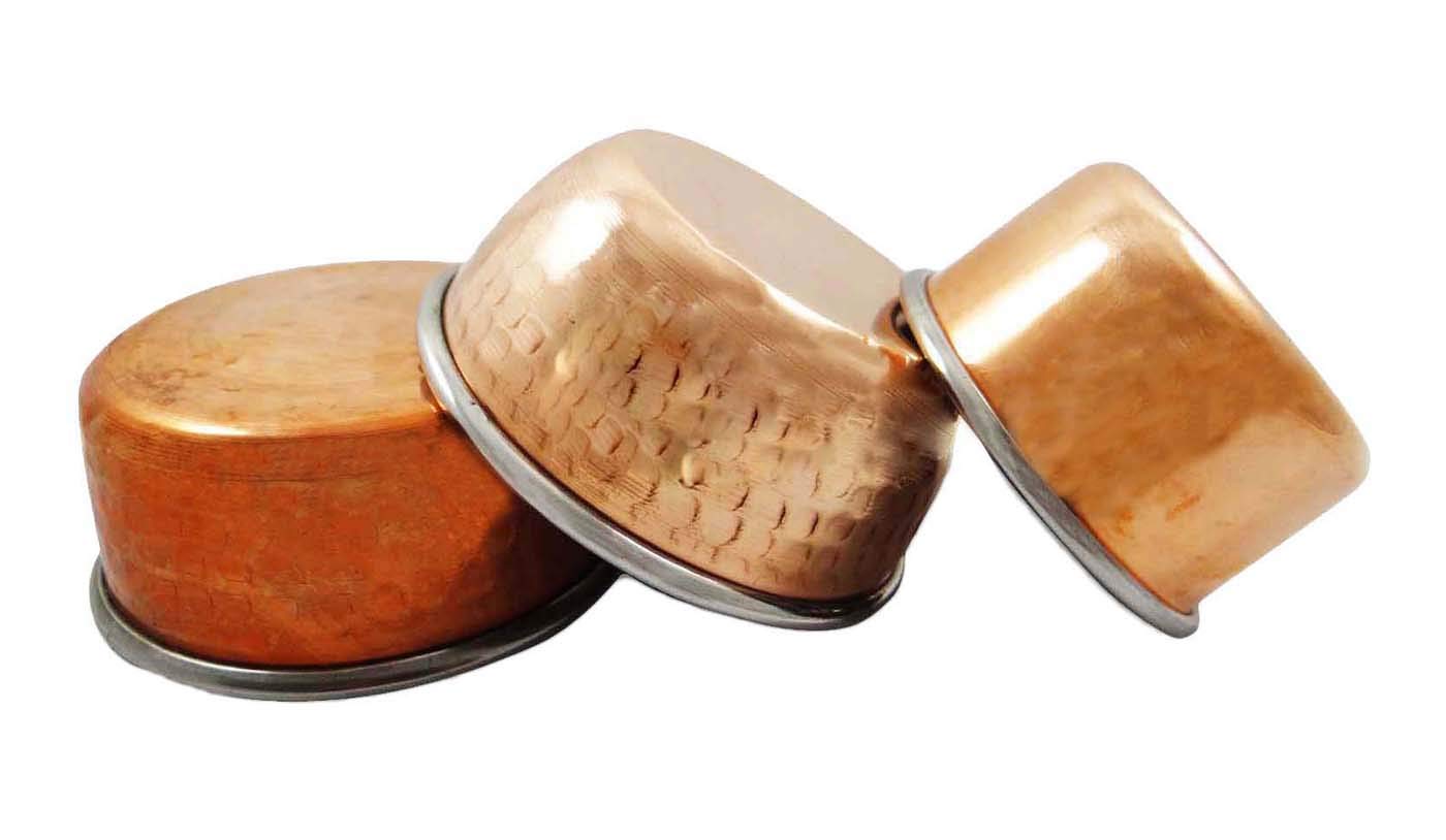 Premium Set of 3 Handcrafted Copper Serving Bowls (Katoris) - Traditional Indian Dinnerware for Rice, Dal & Curry - Perfect for Home Dining, Festivals & Ayurvedic Meals