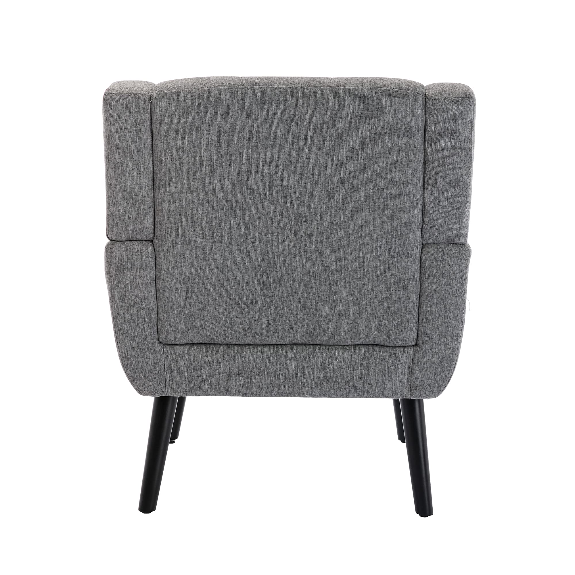 Modern Velvet Accent Chair - Solid Wood Legs Living Room Armchair | Lounge Chair for Club, Office & Balcony | Light Grey Home Decor | Perfect for Reading Nook, Coffee Corner & Cozy Spaces