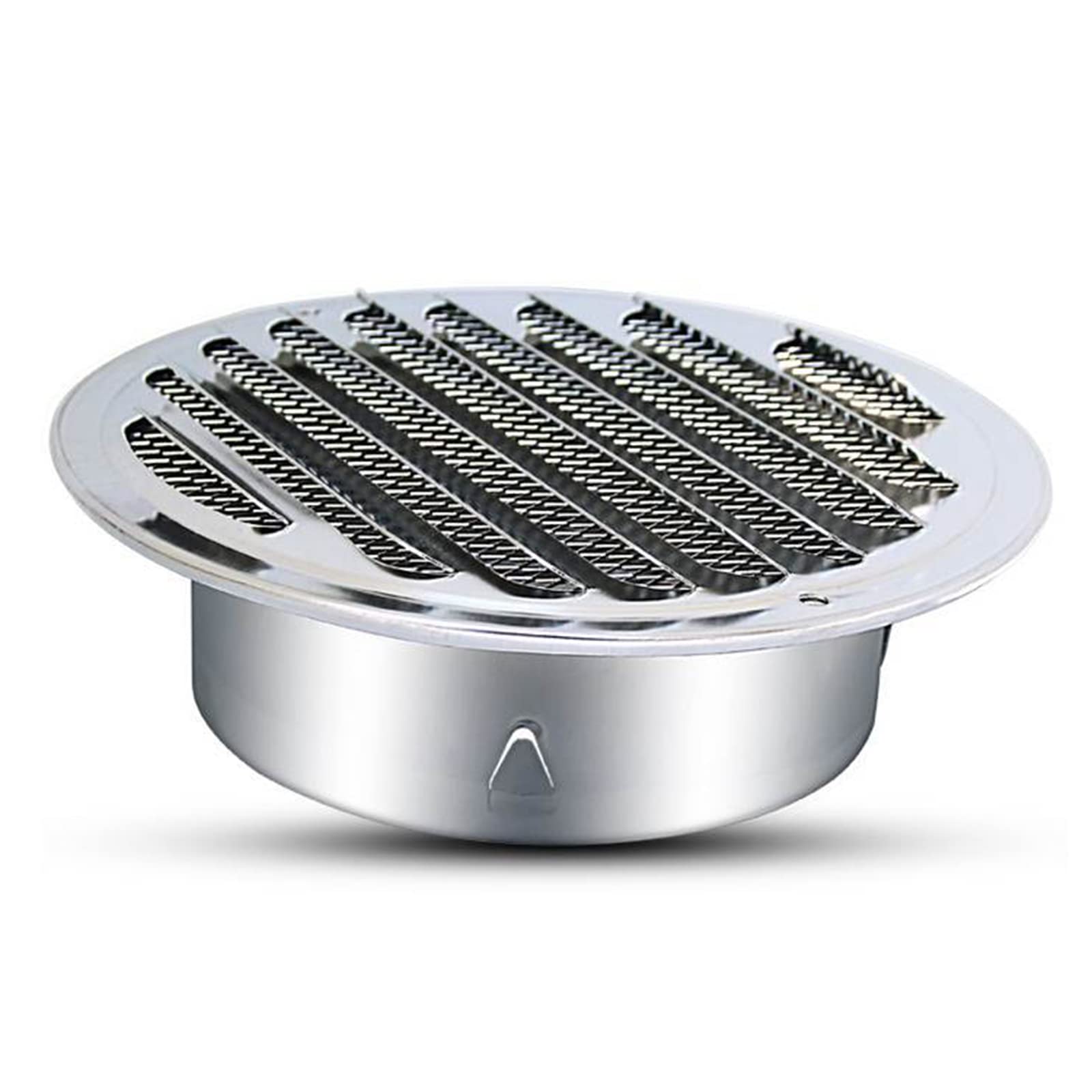 Stainless Steel Round Wall Air Vent - 80mm/3.15in HVAC Duct Cover with Louver Grille for Kitchen, Bathroom & Basement Ventilation System