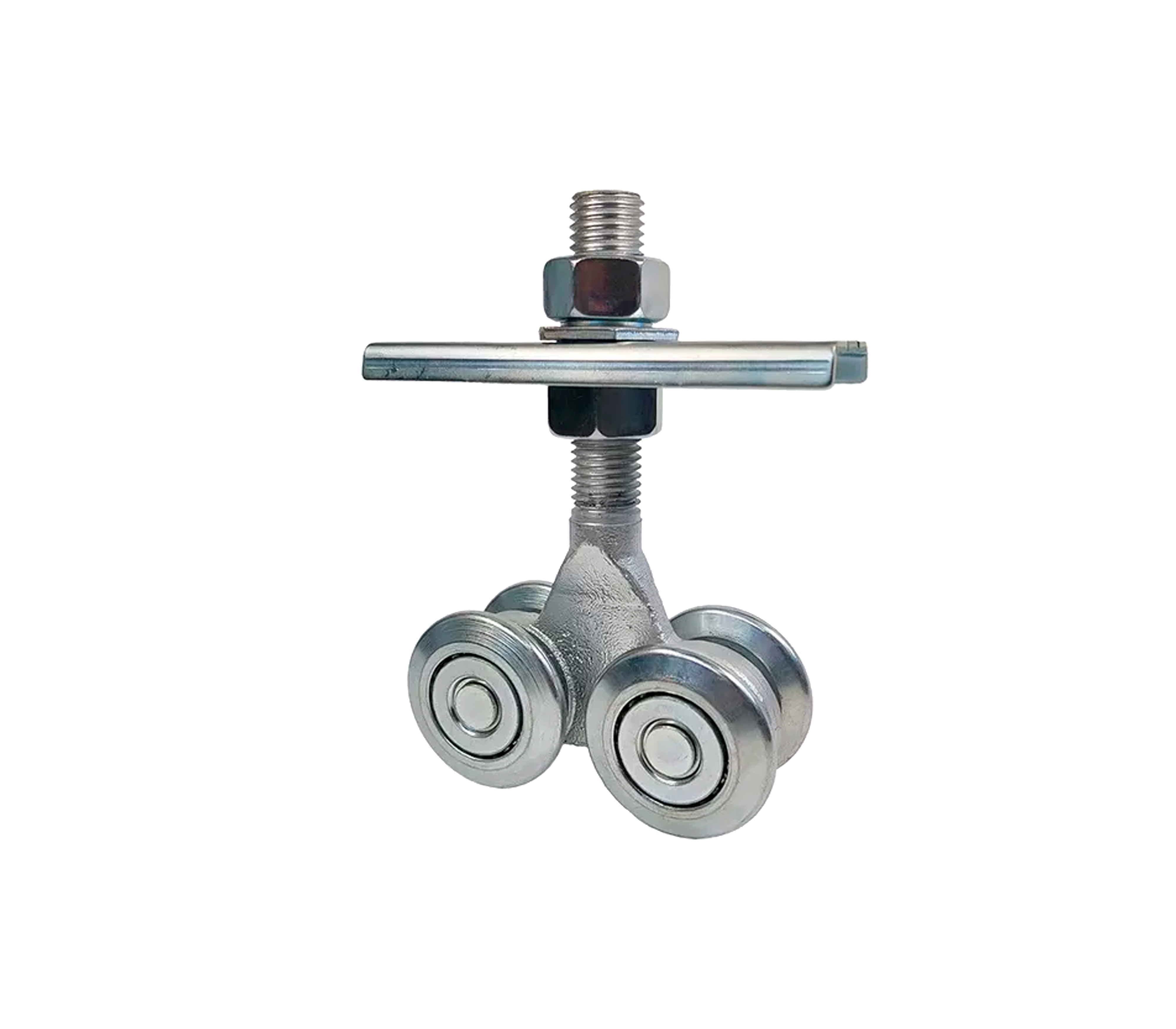 Isonic R70 Gate Roller with 4 Wheels for 2 1/2 Inch Track - Heavy Duty Sliding Gate Hardware for Driveway, Fence & Industrial Use