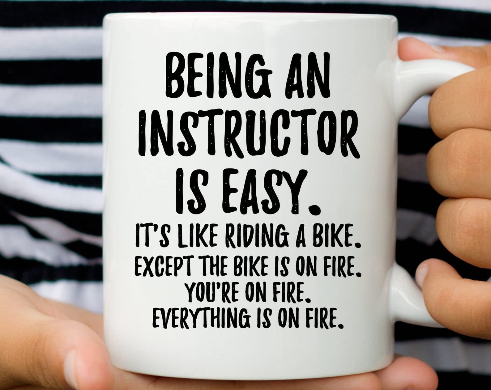 Best Instructor Gifts - Funny 'Being An Instructor Is Easy Like Riding A Bike' Coffee Mug - Perfect for Diving Instructors, Teachers & Coaches - Great for Office Use, Classroom & Appreciation Gifts (Set of 18)