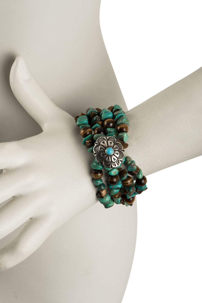 Paige Wallace Genuine Tiger's Eye Beaded Bracelet for Women - Natural Stone Healing Crystal Jewelry for Protection, Confidence & Positive Energy - Perfect for Meditation, Yoga & Everyday Wear