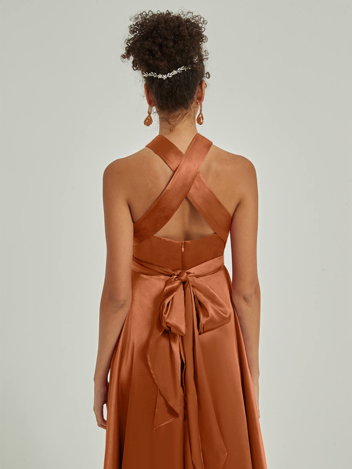 Cooper Satin Convertible Bridesmaid Dress - Multi-Way Wrap A-Line Gown for Weddings, Parties & Formal Events | Elegant & Versatile Bridesmaid Attire