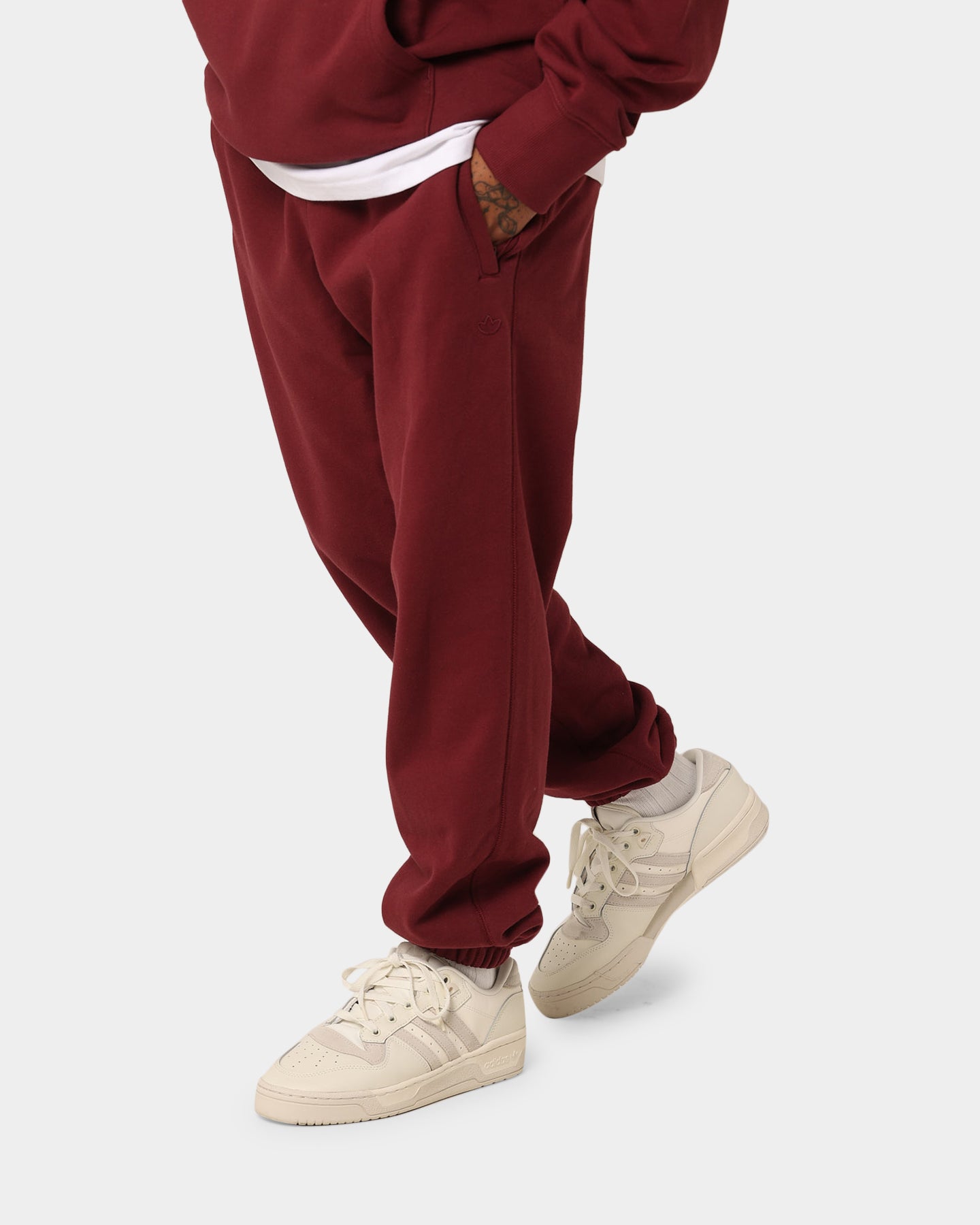 Adidas Originals French Terry Sweatpants for Men - Shadow Red | Comfortable Lounge & Workout Pants for Casual Wear & Gym