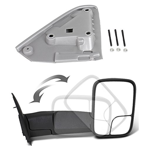 Spec-D Tuning RMX-RAM02H-P-ZM Power Heated Towing Mirrors for Dodge Ram - Extending Foldable Side Mirrors with Heating Function for Towing & Winter Driving