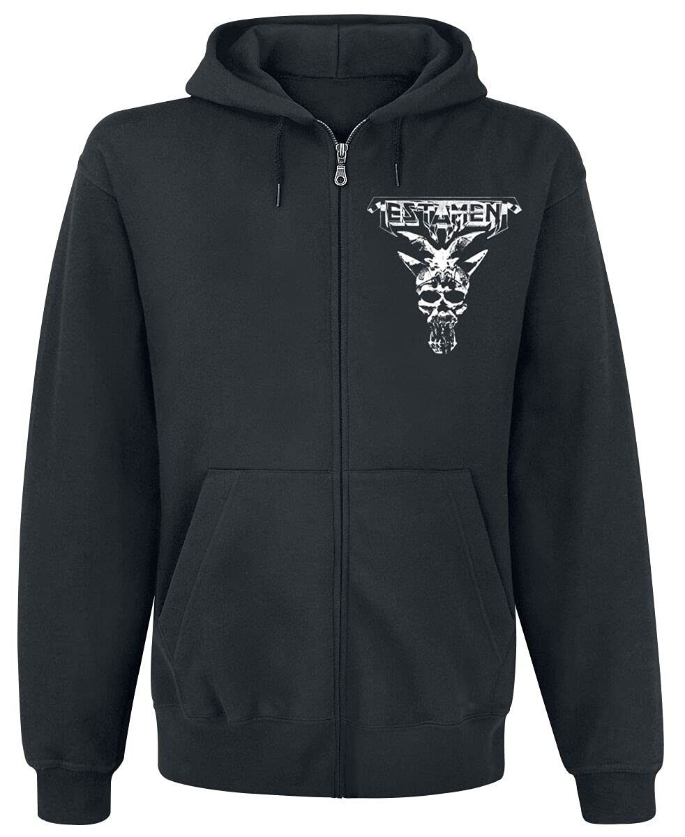 Testament 'The Legacy' Black Zip Up Hoodie - Heavyweight Cotton Pullover for Men | Perfect for Concerts, Gym & Casual Streetwear