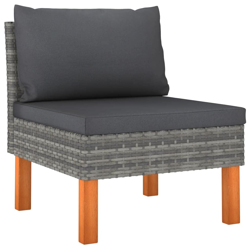 Outdoor Patio Sofa Set with Cushions - Modern Farmhouse Style Gray Poly Rattan Corner Sectional Sofa for Porch, Backyard, Balcony | Perfect for Relaxing, Entertaining & Outdoor Lounging