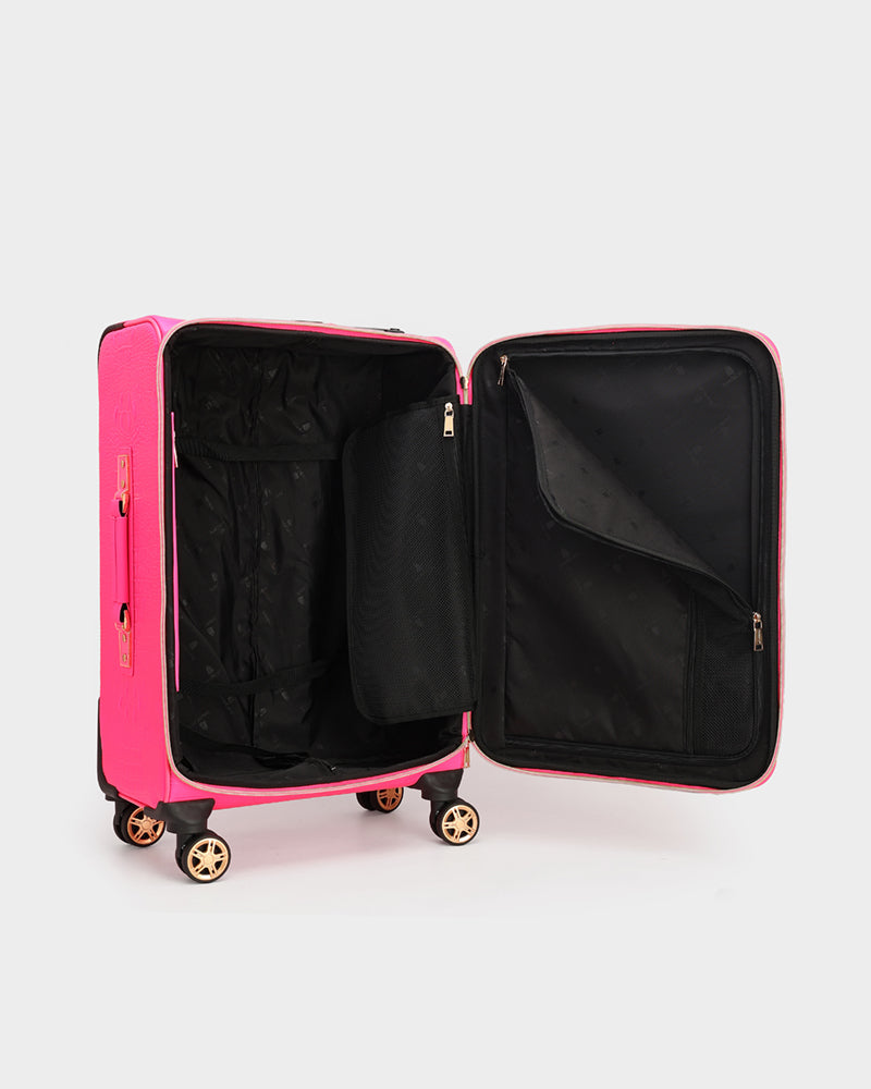 Apollo 2-Piece Suitcase Set in Vibrant Neon Pink - Perfect for Travel, Vacations & Business Trips
