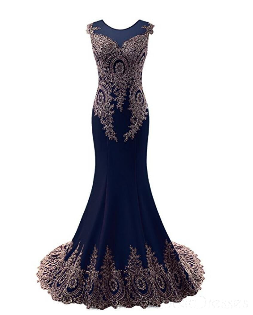 Elegant Blue Lace See-Through Mermaid Evening Gown for Prom & Formal Events - Perfect for Homecoming, Pageants & Special Occasions