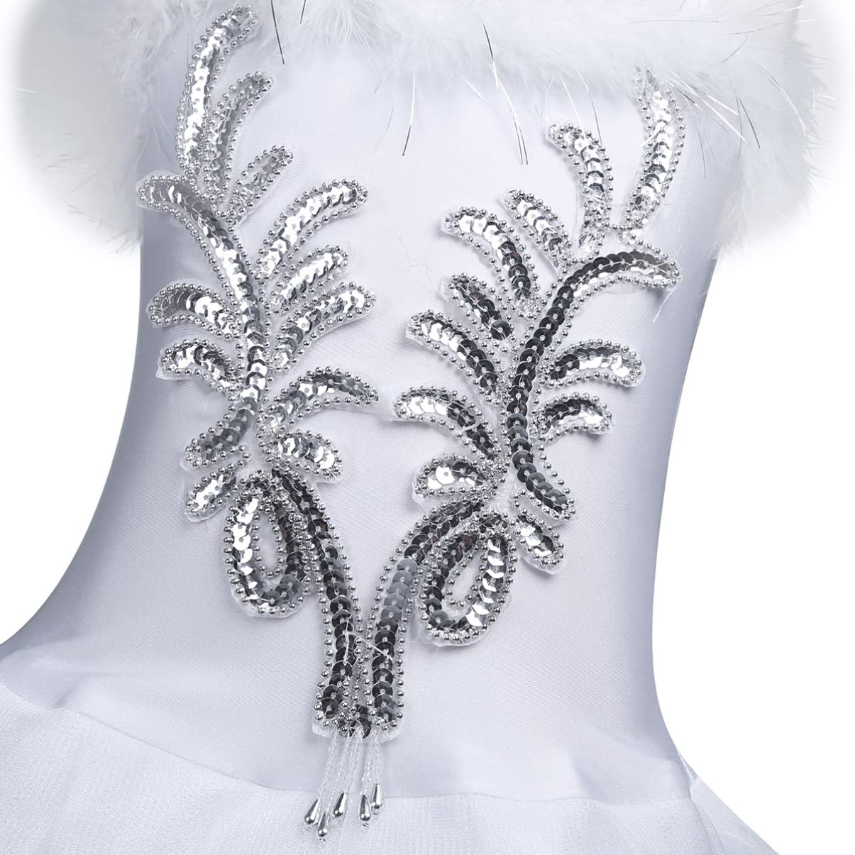 Girls Swan Lake Ballet Tutu Dress with Sequined Leotard, Fingerless Gloves & Hair Clip Set – Perfect for Dance Recitals, Halloween Costumes & Themed Birthday Parties