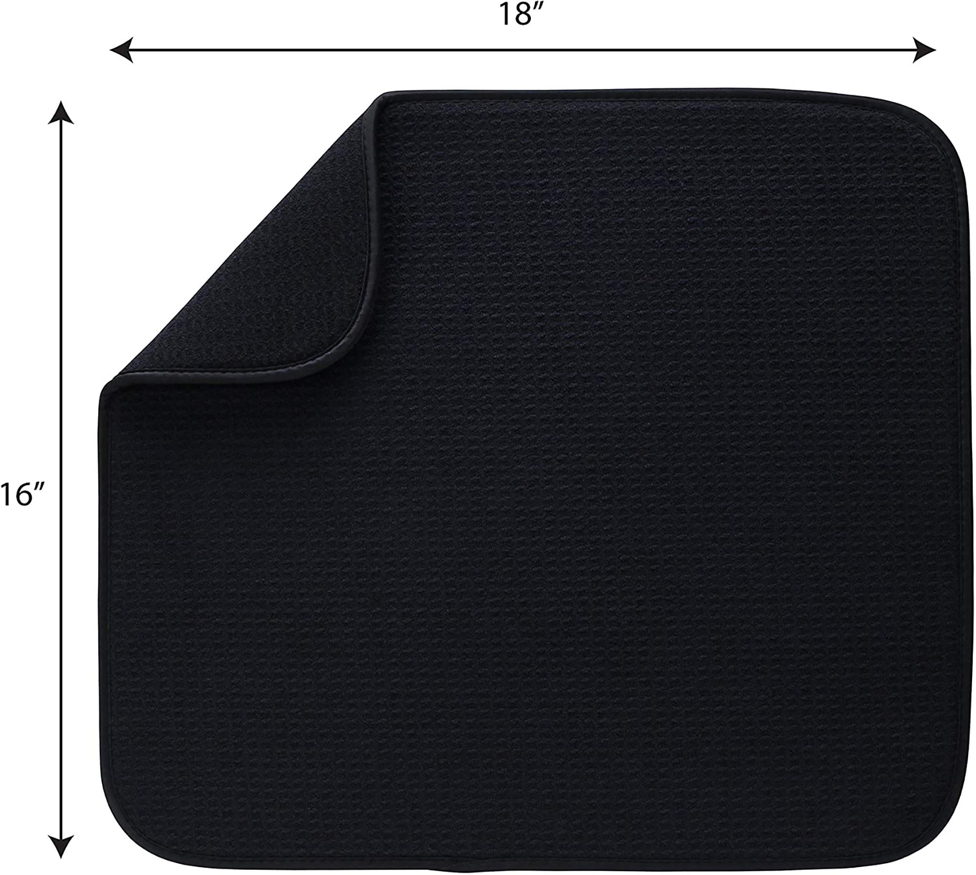Premium Absorbent Microfiber Dish Drying Mat - Reversible, Fast-Drying Kitchen Countertop Mat (16
