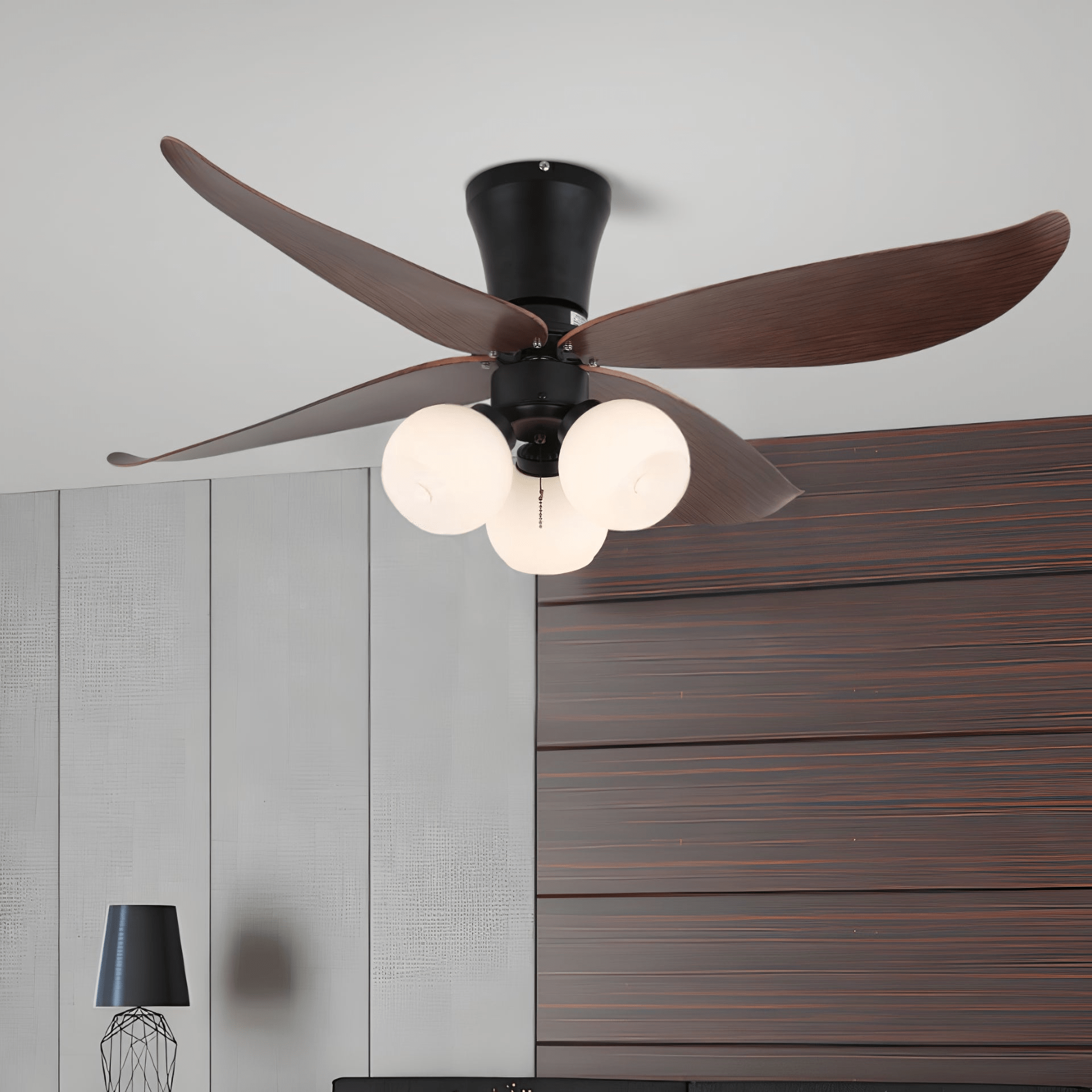 Arbora Bloom Ceiling Fan with Light Kit - Modern Flush Mount LED Ceiling Fan for Bedroom, Living Room & Office - Energy Efficient Quiet Operation