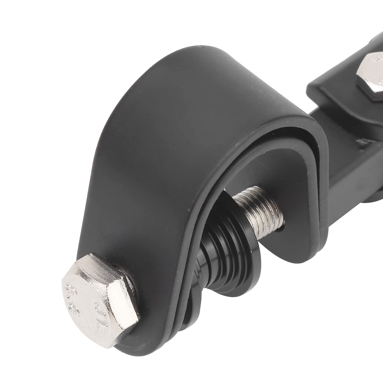 Black Motorcycle Foot Pegs for 1in Crash Bars - 25mm Footrest Mount Replacement with Heavy-Duty Clamp - Perfect for Highway Riding & Engine Guard Protection
