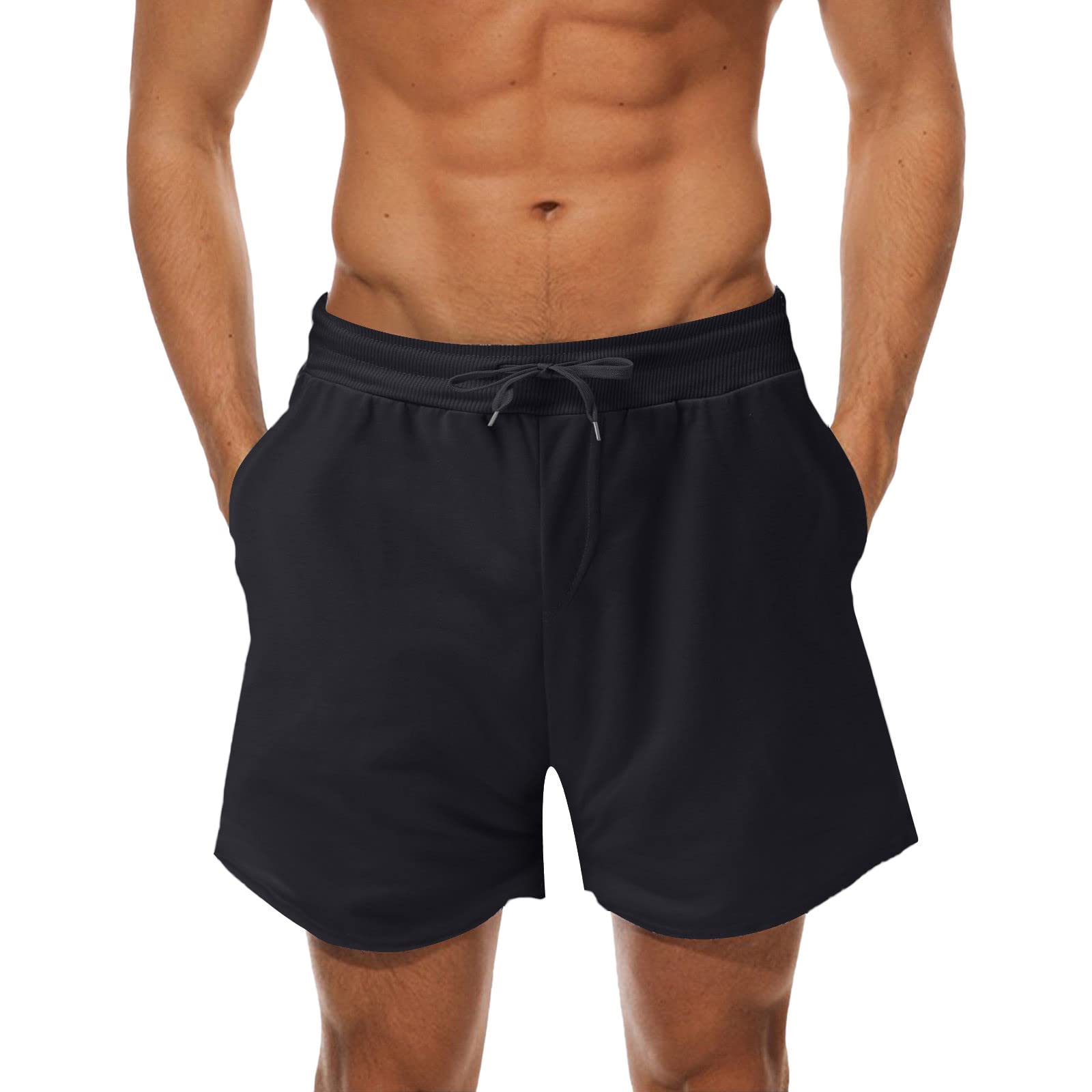 **Men's Quick-Dry 5-Inch Swim Trunks - Solid Color Bathing Suits for Beach, Pool & Water Sports**
