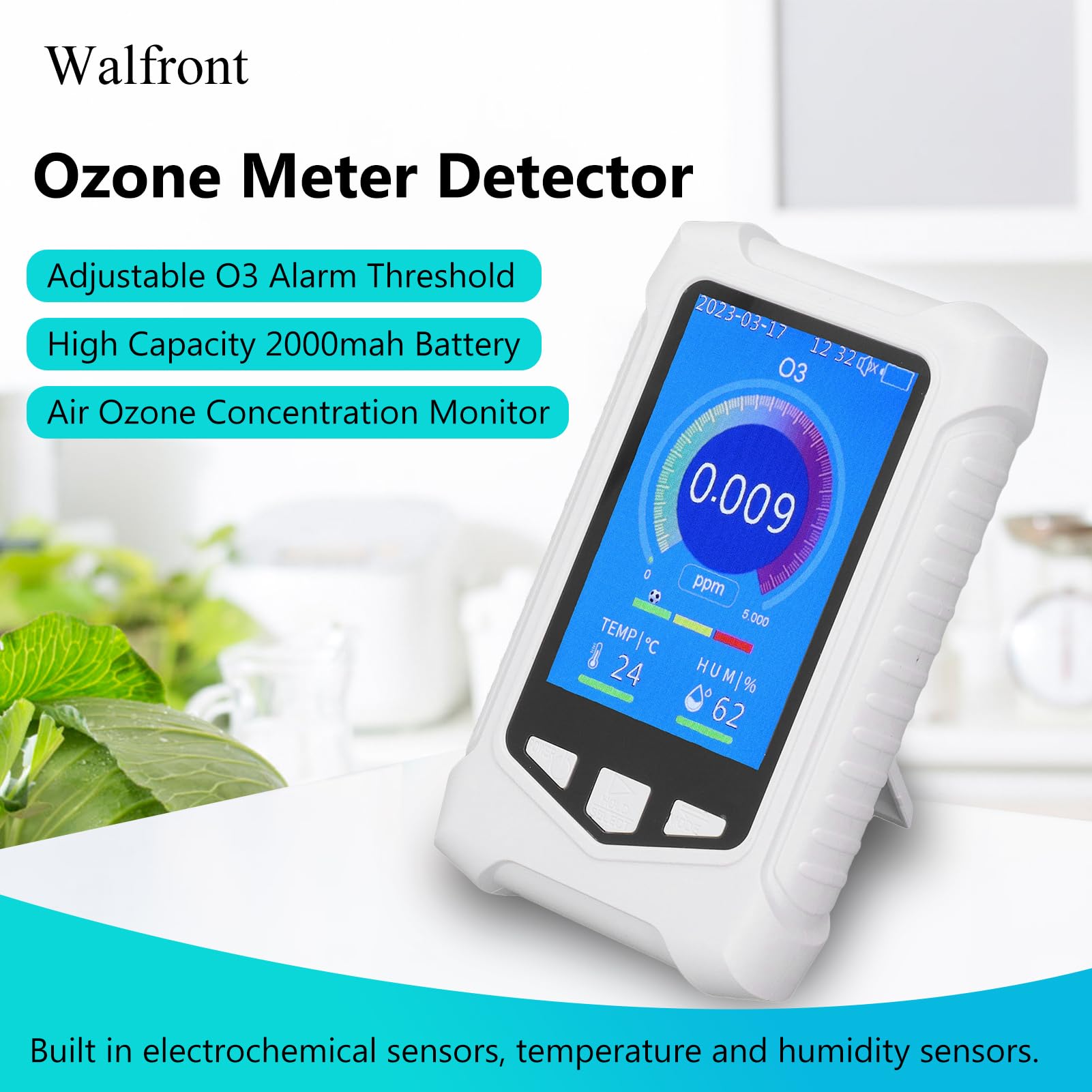 Portable Air Quality Monitor - Handheld Gas Detector with 0.01ppm Resolution, USB Rechargeable for Indoor/Outdoor Pollution Testing | Perfect for Home, Office & Travel Safety