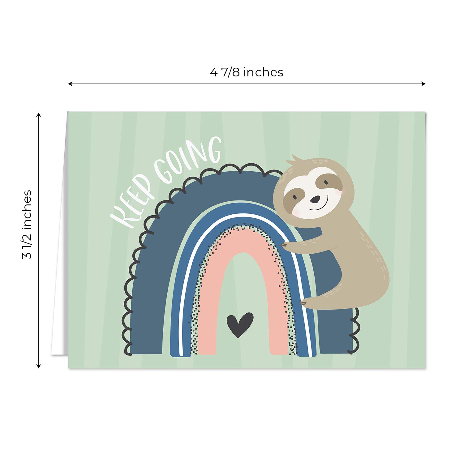 24-Pack Happy Rainbow Sloth Encouragement Greeting Cards with Envelopes - 6 Cute Animal Designs for Baby Shower, Birthday & All Occasions - 3.5